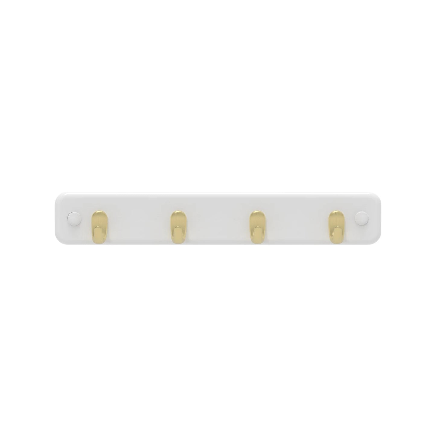 MODE 4 Brushed Brass Key Rack with White Board, 7 Hooks, Easy Install