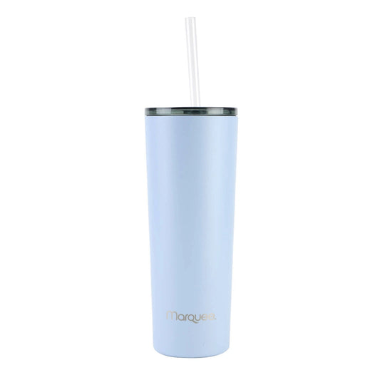 Marquee Blue Slim Tumbler with Straw, 890ml, Insulated, Spill-Resistant, BPA-Free