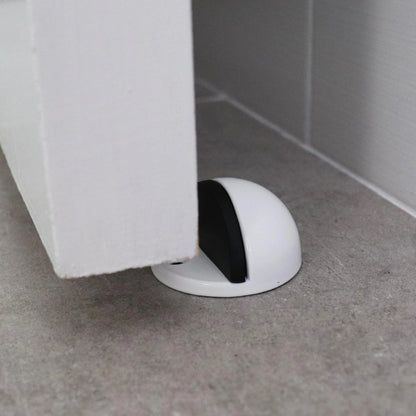 Adoored White Half Moon Cushion Door Stop - Durable, Non-Marking, Easy Install, Modern Design