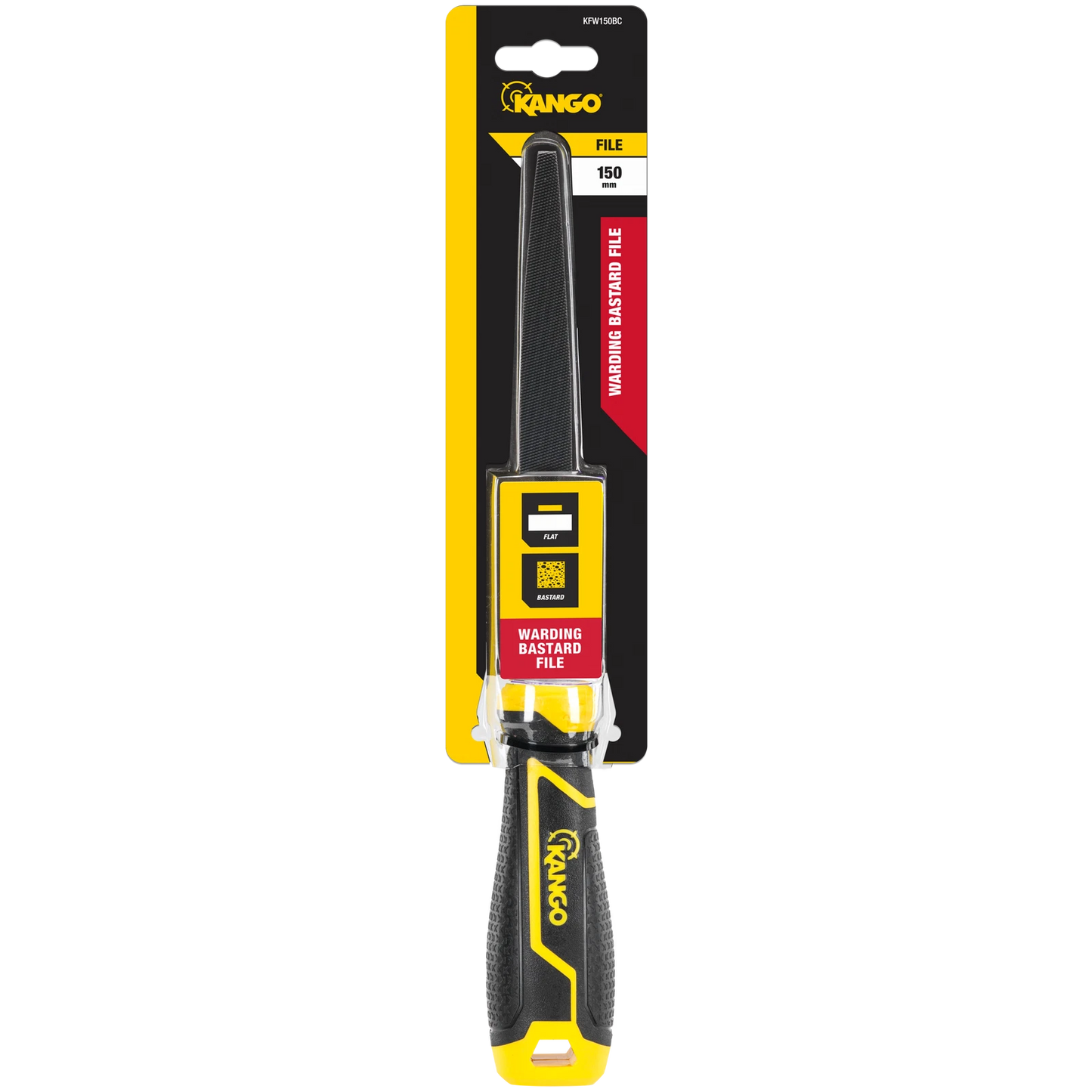 Kango 150mm Warding Bastard File, Tempered Carbon Steel, Ergonomic Grip, Rust Resistant