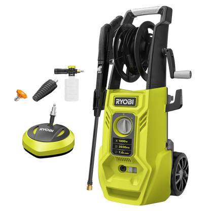 Ryobi 2030 PSI High Pressure Washer with Turbo Nozzle & Surface Cleaner