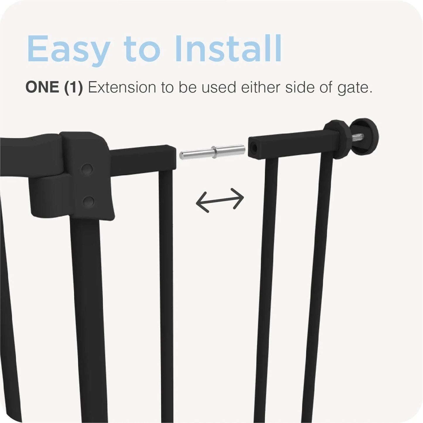 Perma Child Safety 20cm Black Extra Tall Baby Gate Extension, Steel, Pressure Mounted