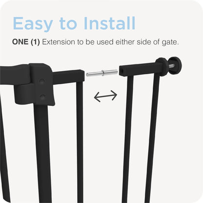 Perma Child Safety 20cm Black Extra Tall Baby Gate Extension, Steel, Pressure Mounted