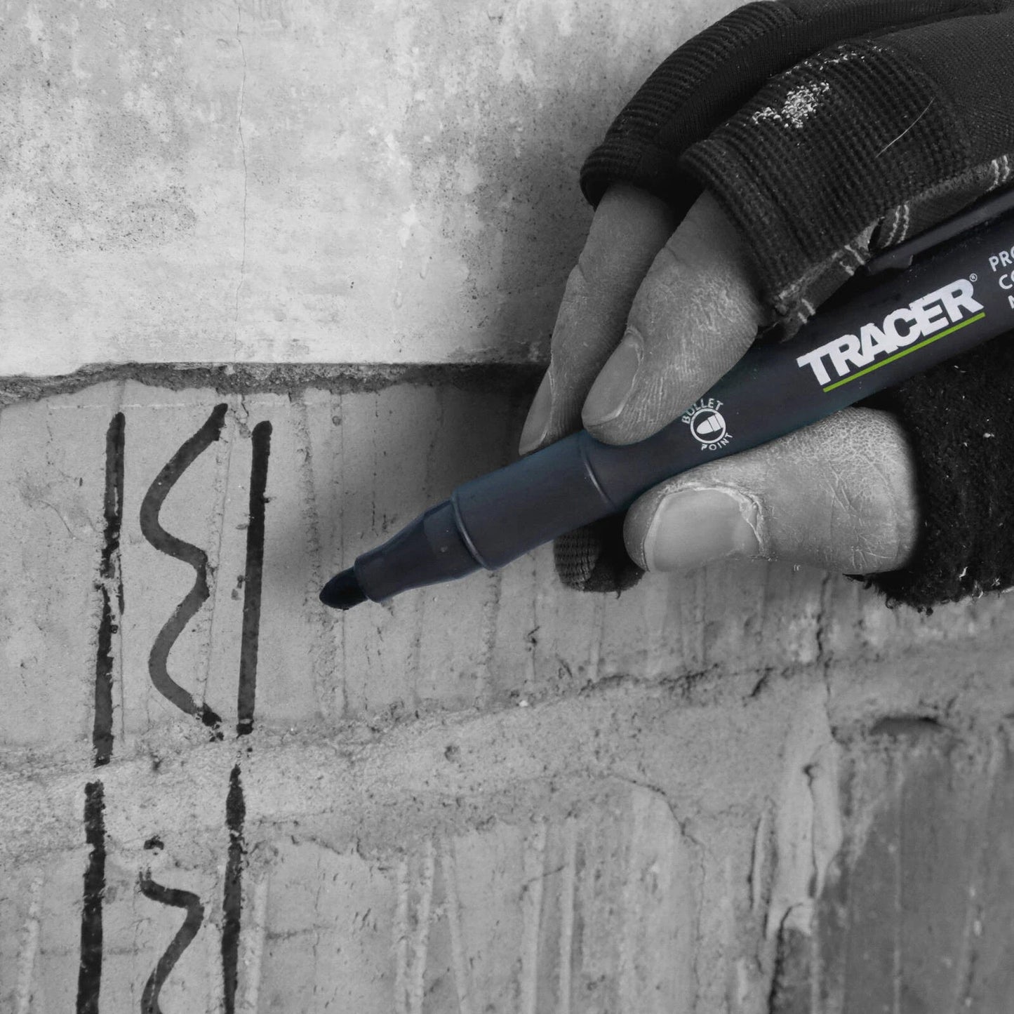 Tracer Clog Free Marker Black - Durable, Versatile, Dust-Resistant, Includes Holster