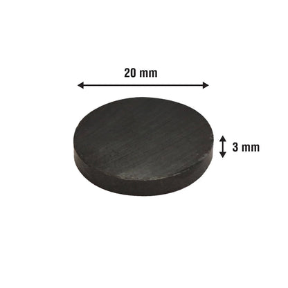Everhang 20x3mm Black Ceramic Magnets - 100 Pack for Crafts & Organization