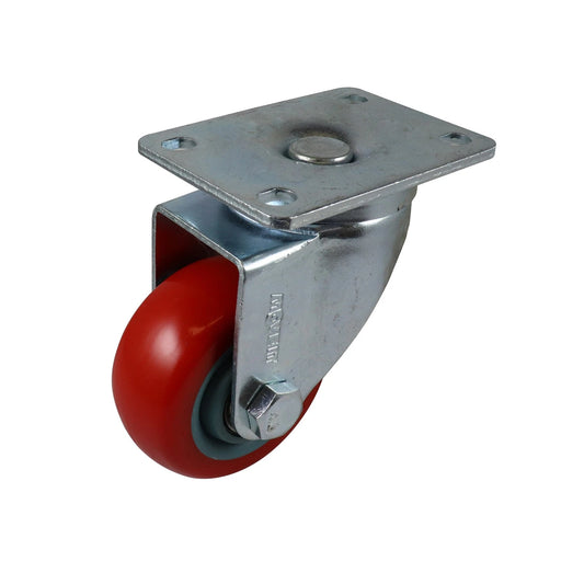 Move It 75mm Red Polyurethane Swivel Castor 120kg Load Capacity
