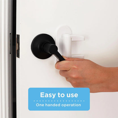 Perma Child Safety Door Lever Lock 2 Pack, No Tools Needed, Easy One-Hand Operation, White