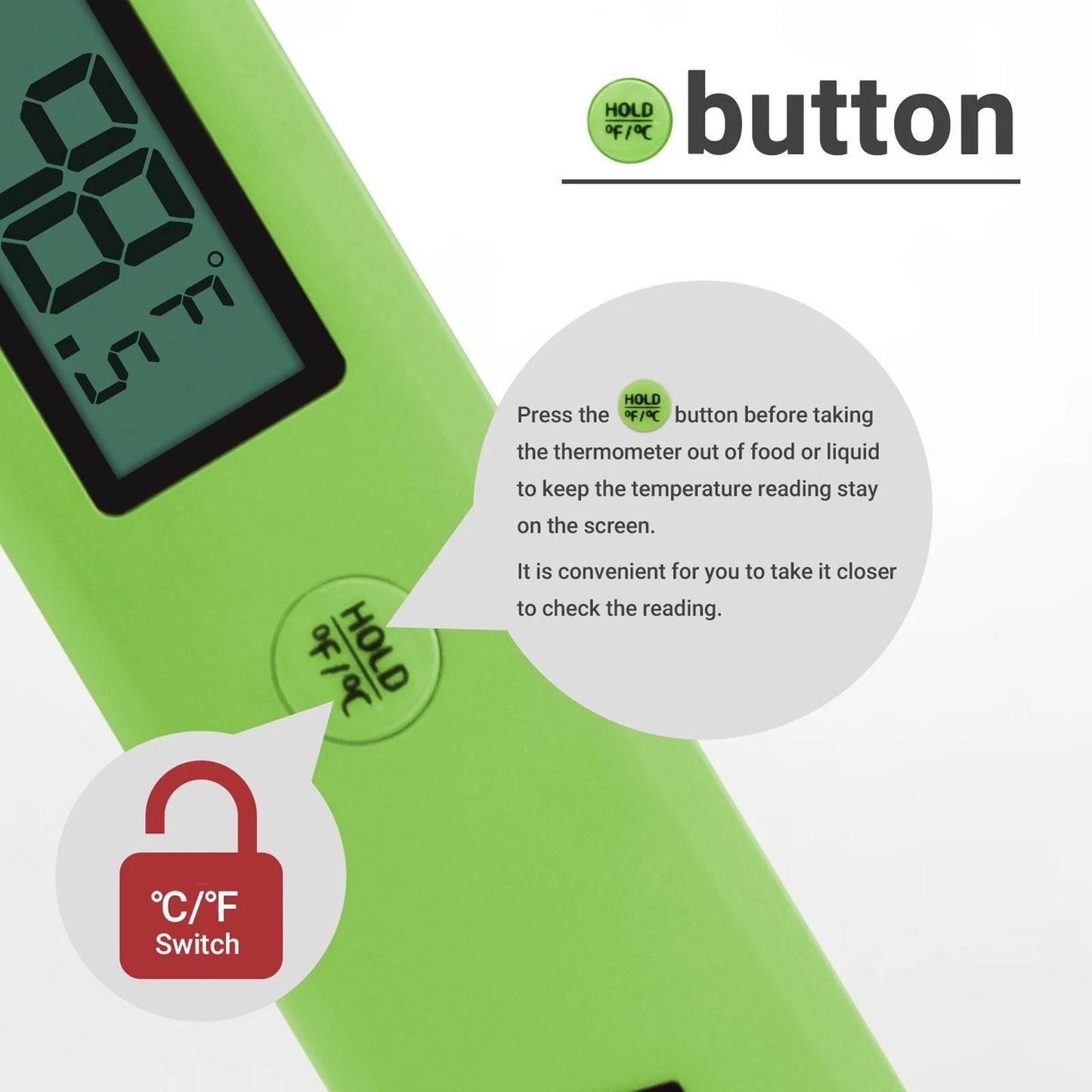 Inkbird Digital Food Thermometer, Fast Response, 180° Rotation, -50℃ to 300℃ Range