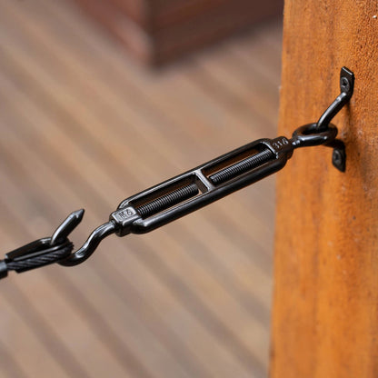 Taskmaster 6mm Black 316 Stainless Steel Turnbuckle Hook and Eye – 6 Pack, Marine Grade