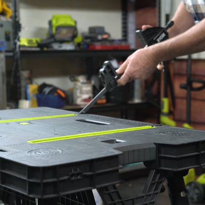 Ryobi Folding Table with Clamps - Portable, Lightweight, 180kg Capacity, Quick Setup
