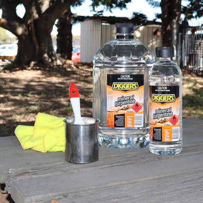 DIGGERS Mineral Turpentine 1L - Low Aromatic Solvent for Paint Thinning & Cleaning