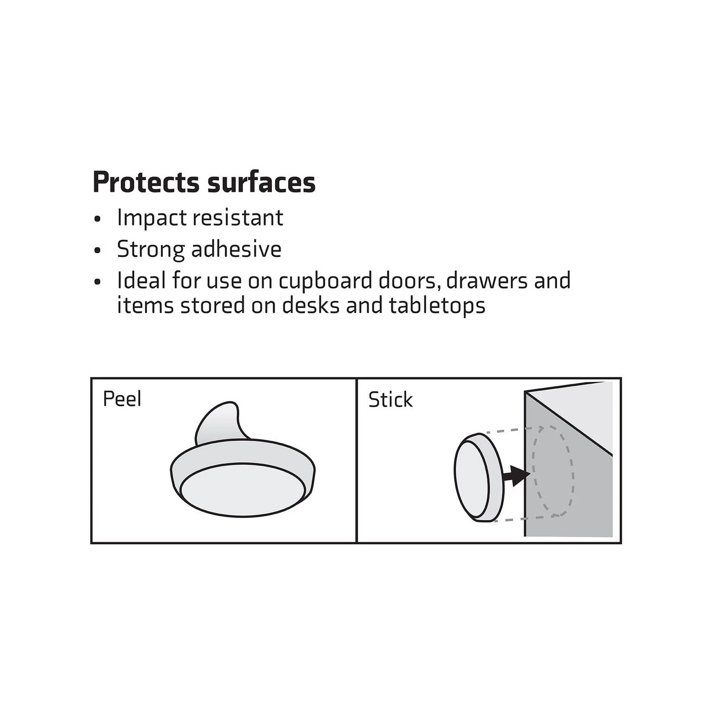 Surface Gard 13mm Clear Round Rubber Bumper 24 Pack - Noise Reduction & Scratch Protection