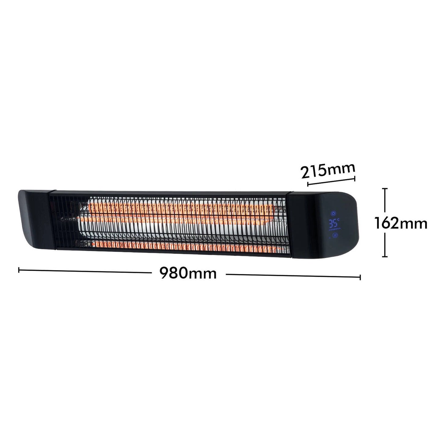 Arlec 2400W Black Infrared Heater, Multiple Settings, IP65, Remote Control