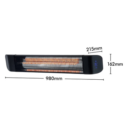 Arlec 2400W Black Infrared Heater, Multiple Settings, IP65, Remote Control