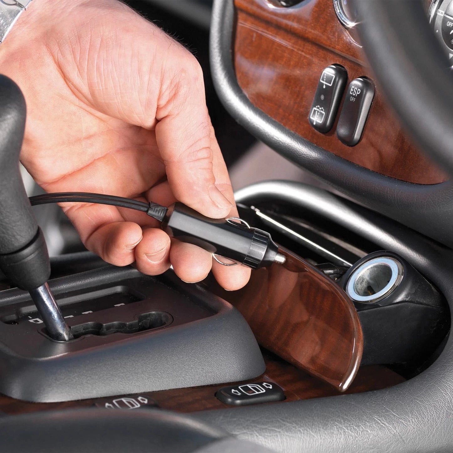 Ozito 12V Mini Air Compressor, Portable Inflator, 250 PSI, 3 Nozzles, Car/Bike/Sports Use