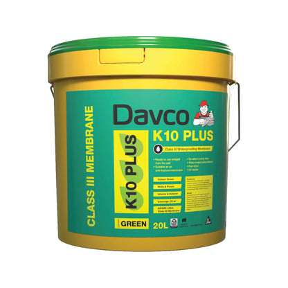 Davco 20L Green K10 Plus Flexible Waterproofing Agent, Non-Toxic, Fast Cure