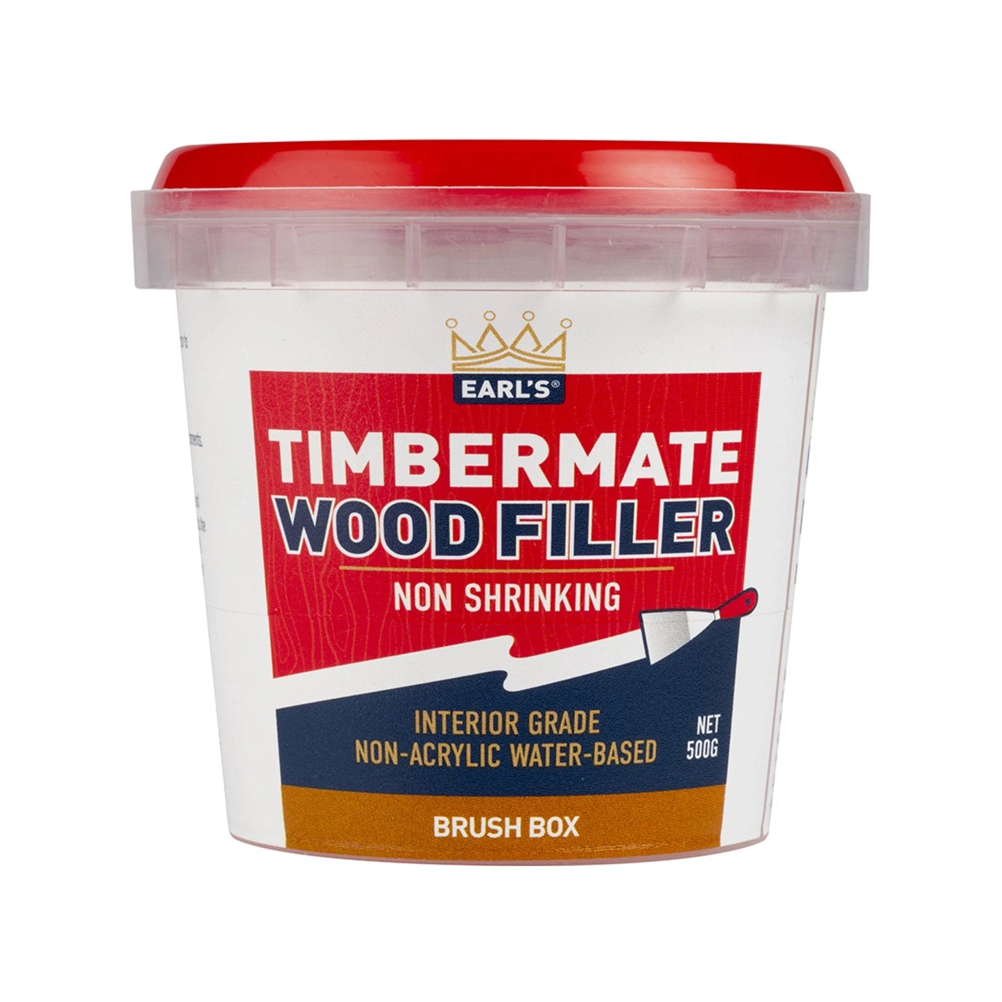 Timbermate 500g Brush Box Wood Filler, Water-Based, Stain & Paint Compatible, Indoor Use