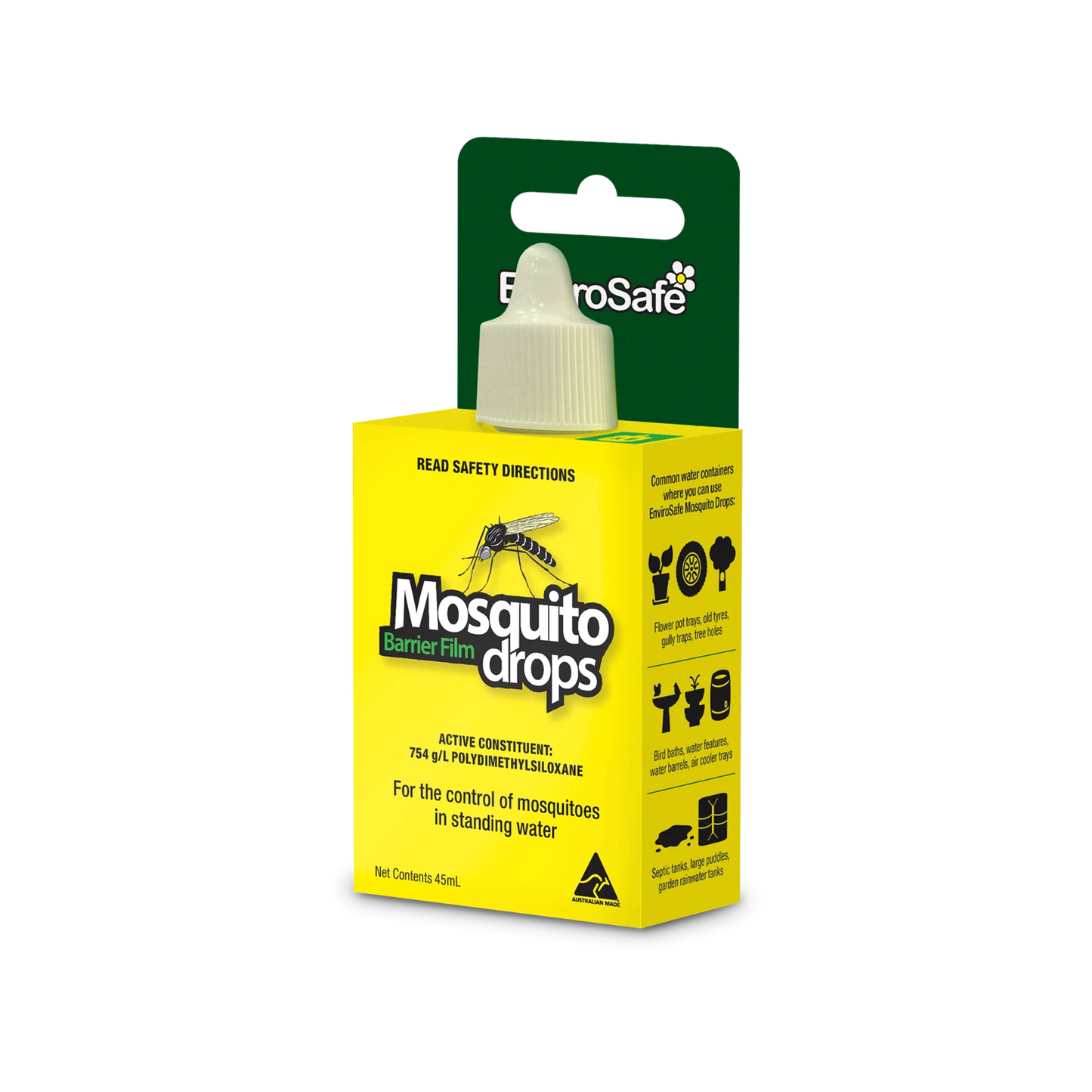 Envirosafe Mosquito Drops 45ml - Chemical-Free, Long-Lasting Larvae Control
