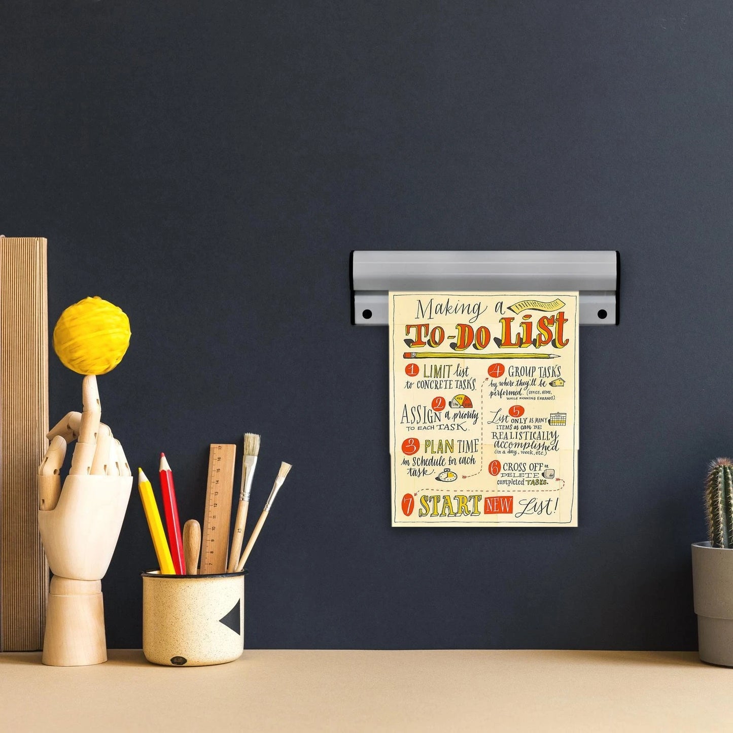 Hangman 6" Clip Strip Picture Hanger, Brushed Aluminum, No Stud Mounting, Magnetic, Easy Release