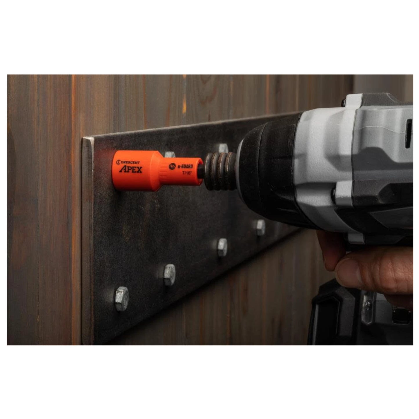 Crescent APEX 7/16" Magnetic Nutsetter, u-GUARD Cover, Non-Marring, Heat Treated Steel