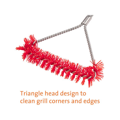Jumbuck Small Nylon Grill Brush, Ergonomic, Non-slip, 30cm, Red Bristles
