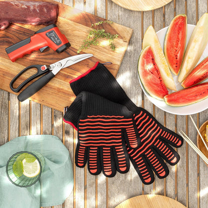 Jumbuck Aramid BBQ Gloves - Heat Resistant, Silicone Grip, One Size, Machine Washable