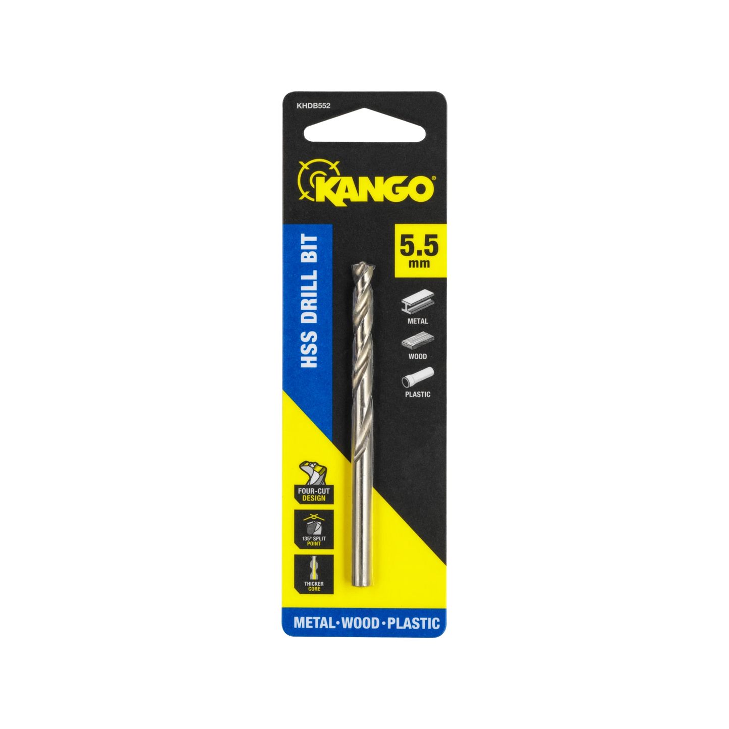 Kango 5.5mm HSS Drill Bit - Precision, Durability, Four-Cut Design, 135° Split Point