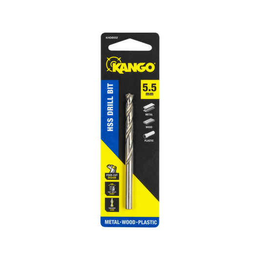 Kango 5.5mm HSS Drill Bit - Precision, Durability, Four-Cut Design, 135° Split Point