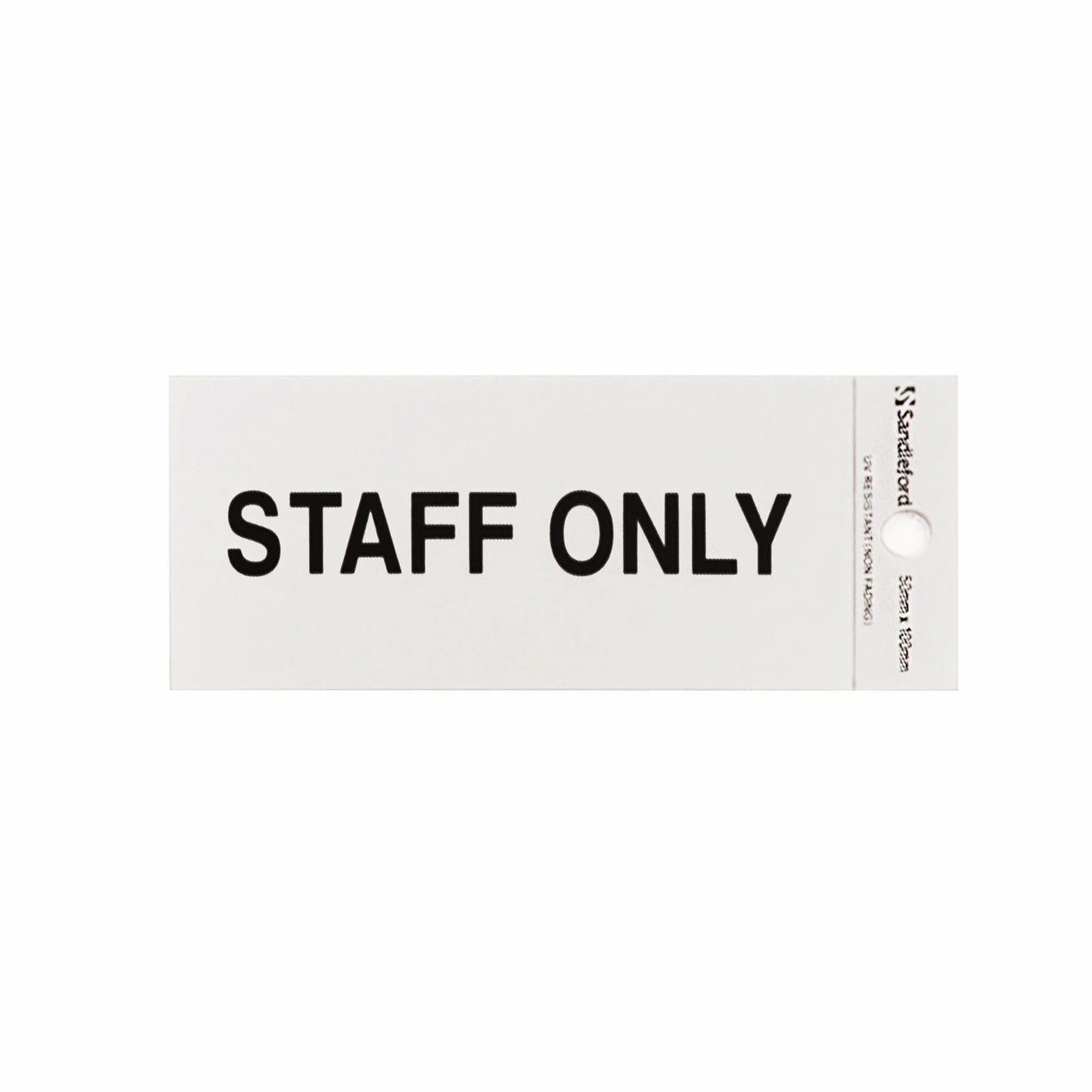 Sandleford Silver Staff Only Sign 100x50mm Self Adhesive, Weather Resistant, Gloss Finish