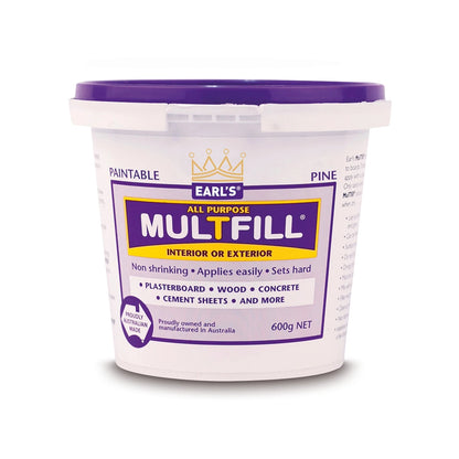 Earl's 600g Pine MulTfill Fine Filler, Interior & Exterior, Non-Shrinking, Paintable