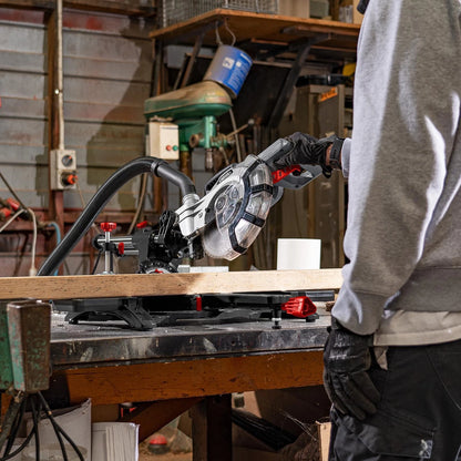 Ozito 1800W Double Bevel Sliding Mitre Saw 210mm with Laser Guide