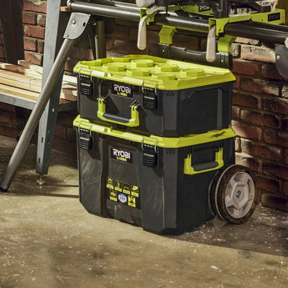 Ryobi LINK™ Rolling Toolbox & Crate, Modular, Impact-Resistant, IP65 Water/Dust Resistant