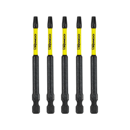 Kango HYPERTORQUE™ 89mm SQ2 Impact Driver Bit 5 Pack, Magnetised Tips, Torsion Zone