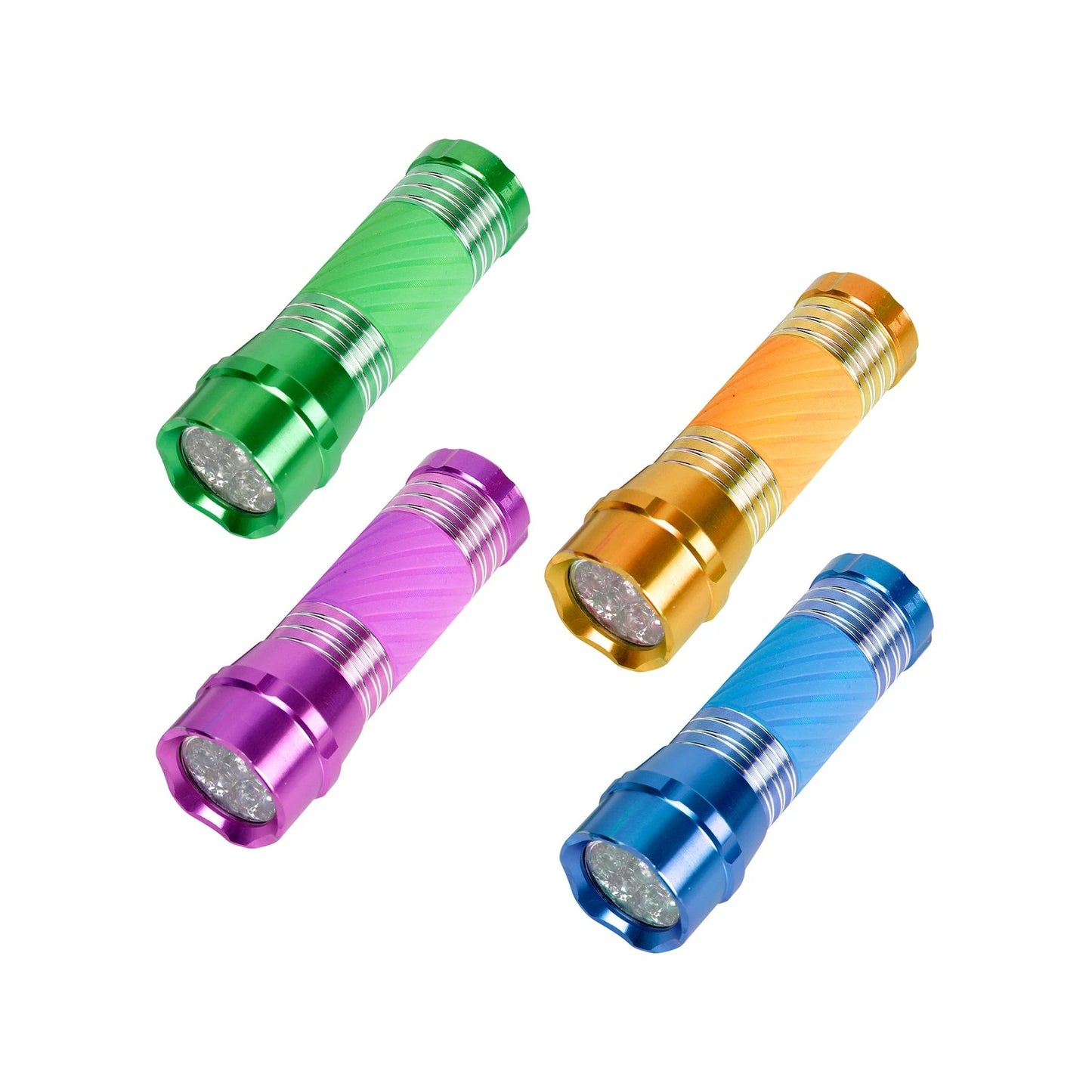 Click Glow In Dark Flashlight 4 Pack - LED, Glow Handle, 45 Lumens, 12 AAA Batteries Included