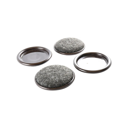 Surface Gard 51mm Brown Round Carpet Base Castor Cups, Steel & Felt, 4 Pcs