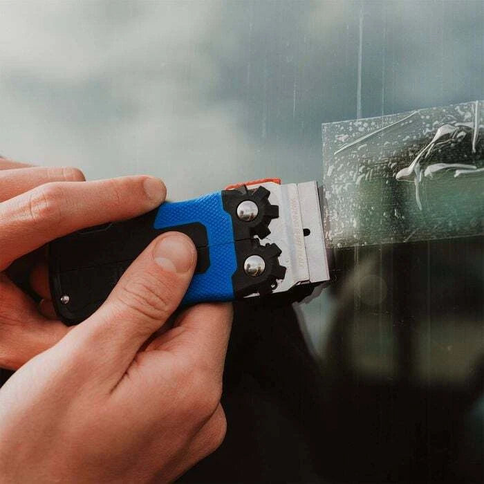 Kincrome Safety Folding Scraper - Compact, Secure, Includes 5 Spare Blades, 32mm Blade Width