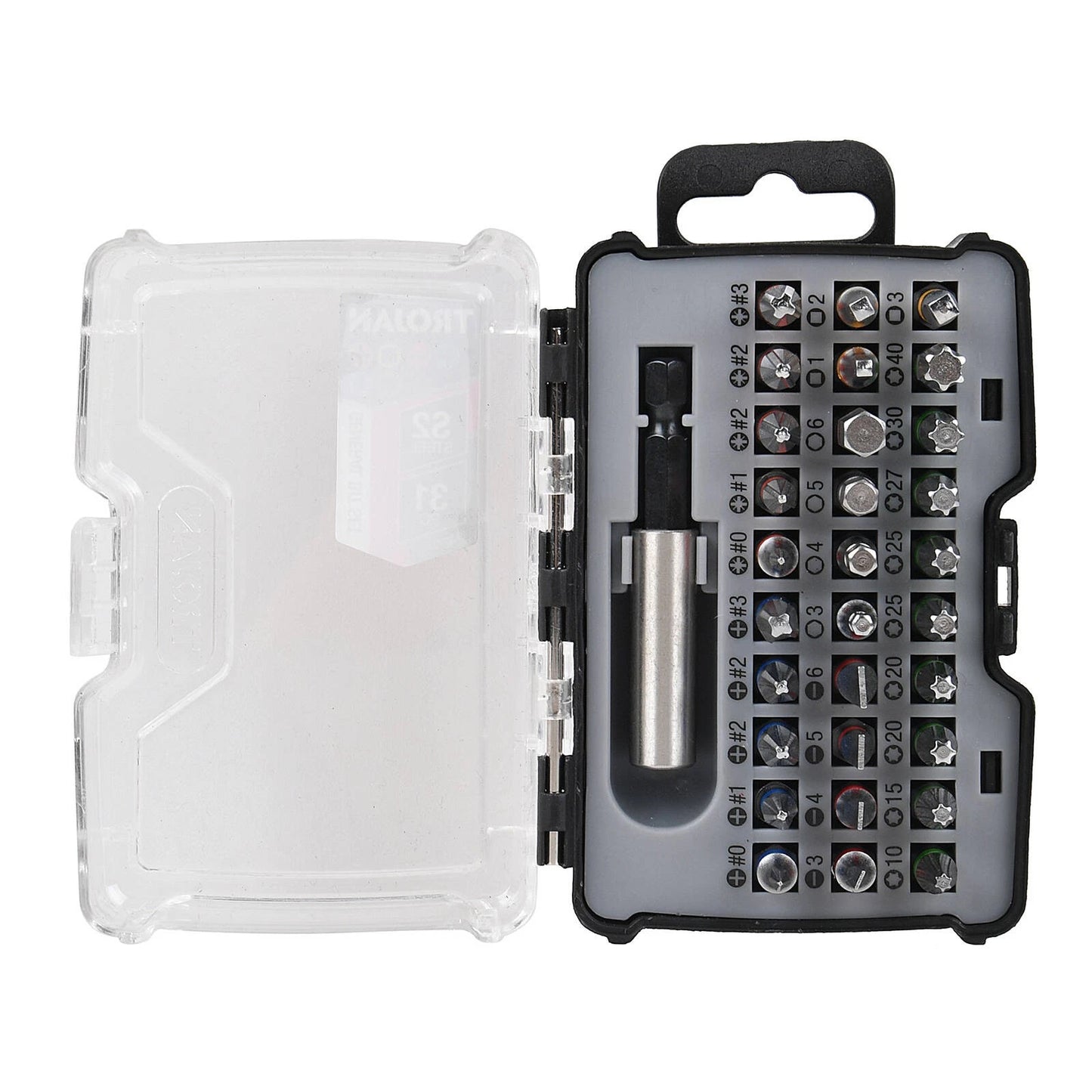 Trojan 31 Piece Bit Set - Phillips, Slotted, Pozi, Torx, Hex Bits + Extension Bar