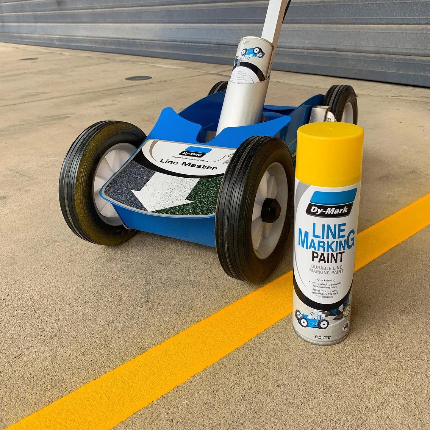 Dy-Mark Yellow Line Marking Spray Paint 500g, Fast-Drying, Toluene-Free, UV & Waterproof