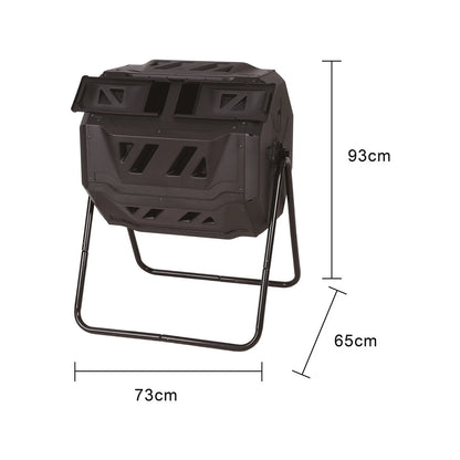 Saxon Dual Chamber 160L Compost Bin with Rotating Tumbler & Enhanced Aeration