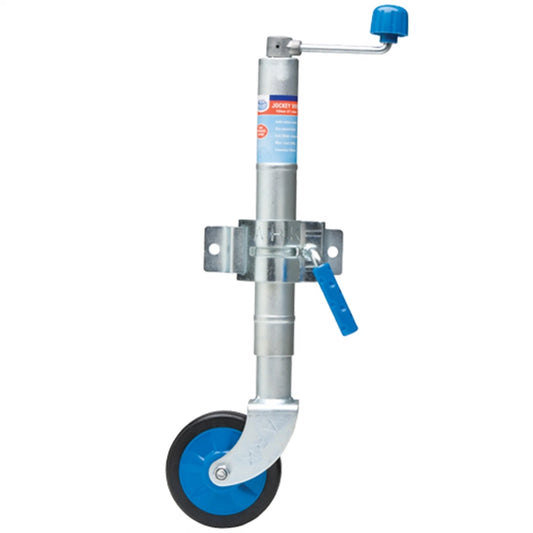 Ark 6" Auto Jockey Wheel, Rubber Wheel, Zinc Coating, 350kg Load, Steel Construction