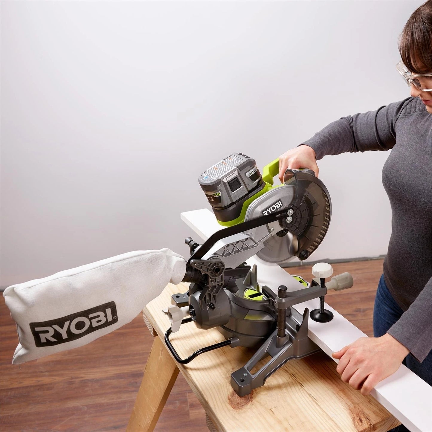 Ryobi 18V ONE+ 184mm Mitre Saw, Compact & Lightweight, Adjustable Cutting Angle
