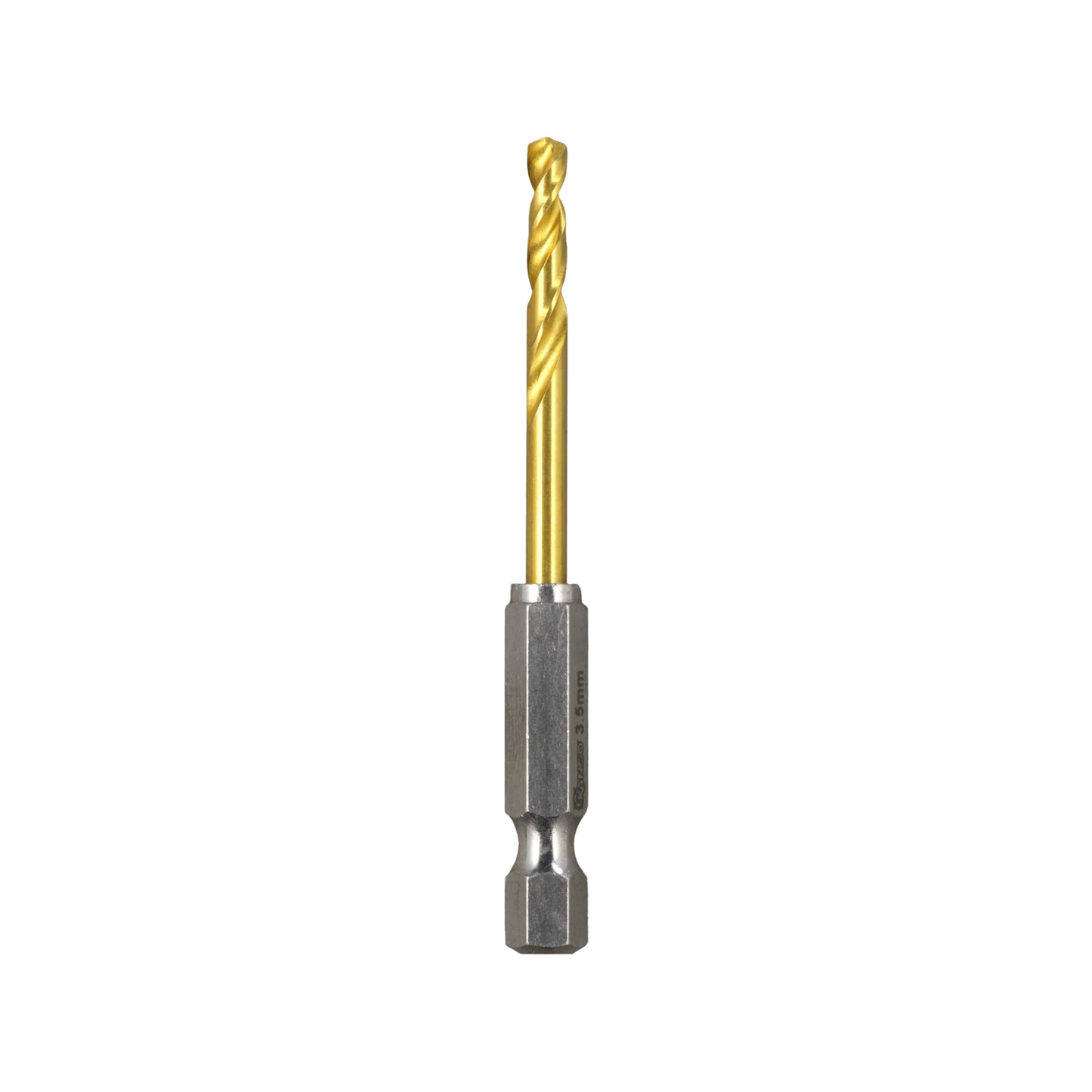 Kango 3.5mm Hypertorque Impact HSS Drill Bit, Titanium Coated, 135° Split Point, ¼” Hex Shank