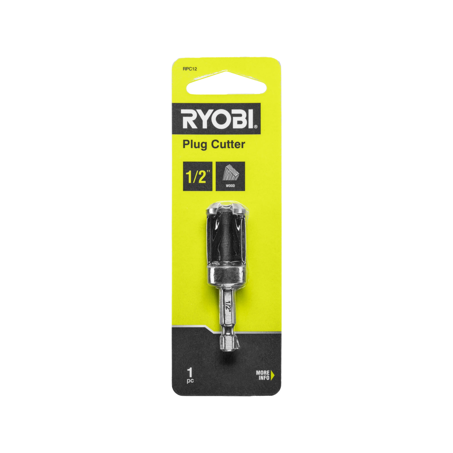 Ryobi ½” Plug Cutter - Sharp, Durable, Black Oxide Coating for Woodwork