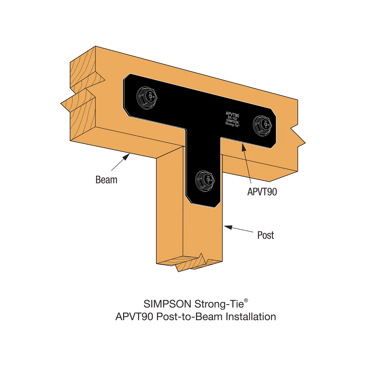 Simpson Strong-Tie Black Outdoor Accents Strap Tie T Plate 350x210x75mm, Corrosion-Resistant