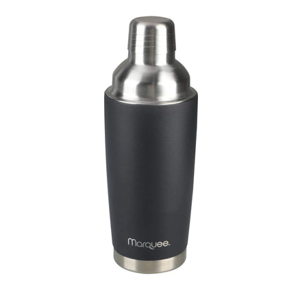 Marquee 500ml Black Stainless Steel Insulated Cocktail Shaker - Leak-Proof, Easy to Clean