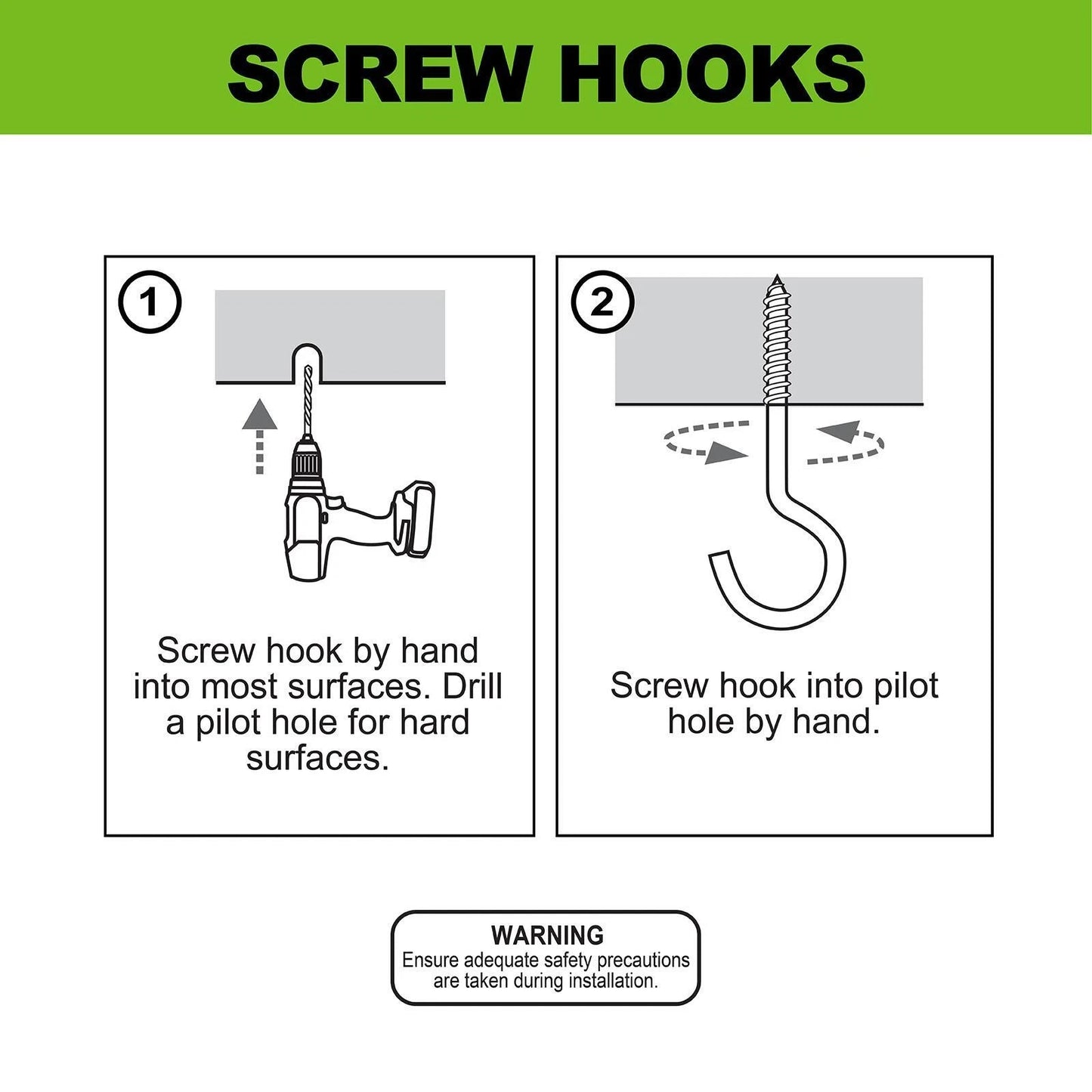 Everhang Zinc Plated Round Screw Hook 26x6.2mm - 6 Pack, Durable & Easy Install