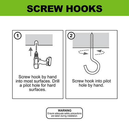 Everhang Zinc Plated Round Screw Hook 26x6.2mm - 6 Pack, Durable & Easy Install