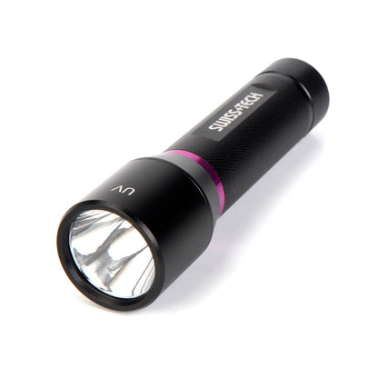 SWISS+TECH 3AAA UV Flashlight, Leak Detection, Water-Resistant, LED, Compact, Battery Powered