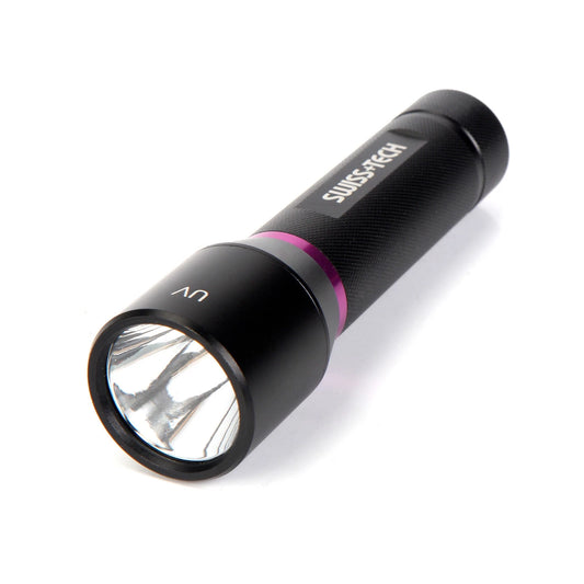 SWISS+TECH 3AAA UV Flashlight, Leak Detection, Water-Resistant, LED, Compact, Battery Powered