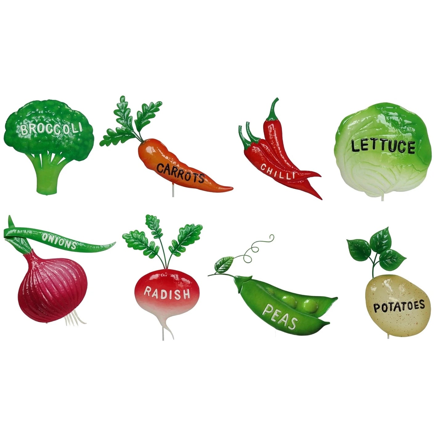 Decorative Carrot Garden Stake - Hand-Painted Steel, 500mm Height, Durable Outdoor Marker